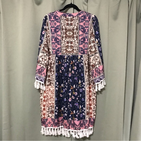 Noracora Floral Boho Tassel Hem Dress - NWT - Picture 3 of 5